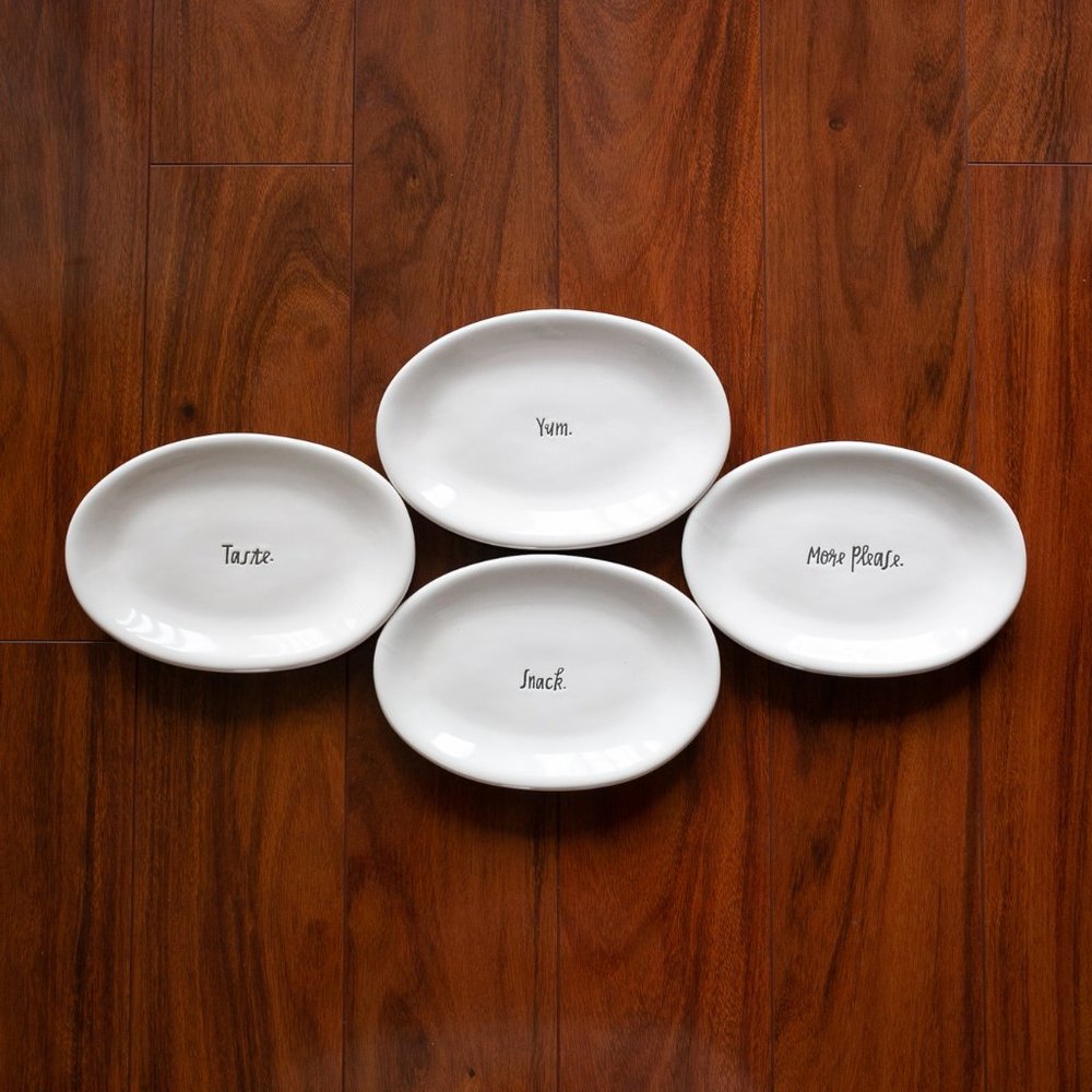 4x Rae Dunn Collection Snack Plates